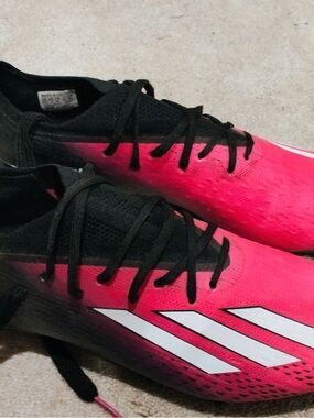 adidas Men’s Athletic Soccer Cleats Black and Hot Pink